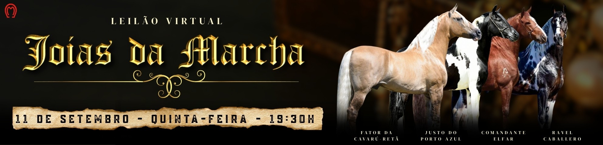 Slide LEILÃO VIRTUAL JÓIAS DA MARCHA