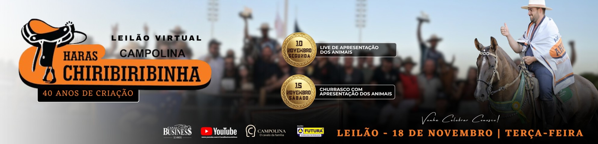 Slide LEILÃO CAMPOLINA HARAS CHIRIBIRIBINHA